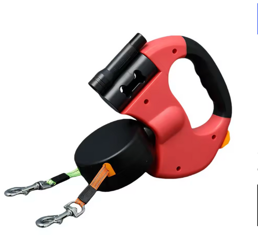 Zesto DuoFlex™ – Retractable Double Leash with Built-in LED Light